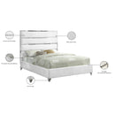 Meridian Zuma White Velvet King Bed IMAGE 5