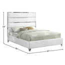 Meridian Zuma White Velvet Queen Bed IMAGE 4