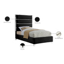 Meridian Zuma Black Velvet Twin Bed IMAGE 4
