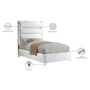 Meridian Zuma White Velvet Twin Bed IMAGE 4