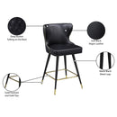 Meridian Hendrix Black Vegan Leather Counter/Bar Stool IMAGE 9
