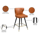 Meridian Hendrix Cognac Vegan Leather Counter/Bar Stool IMAGE 9