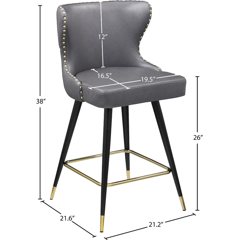 Meridian Hendrix Grey Vegan Leather Counter/Bar Stool IMAGE 8