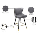 Meridian Hendrix Grey Vegan Leather Counter/Bar Stool IMAGE 9