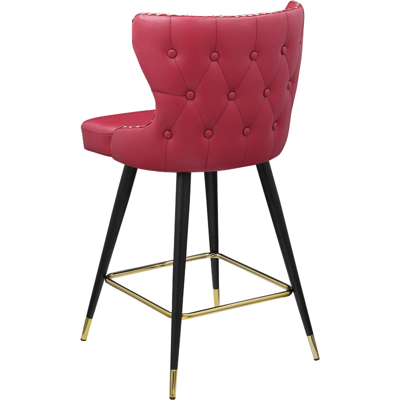 Meridian Hendrix Red Vegan Leather Counter/Bar Stool IMAGE 6
