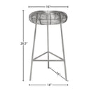 Meridian Tuscany Silver Metal Counter Stool IMAGE 7