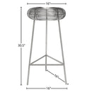 Meridian Tuscany Silver Metal Bar Stool IMAGE 7