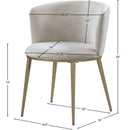 Meridian Skylar Cream Velvet Dining Chair IMAGE 7
