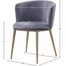 Meridian Skylar Grey Velvet Dining Chair IMAGE 7