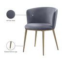 Meridian Skylar Grey Velvet Dining Chair IMAGE 8
