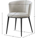 Meridian Skylar Cream Velvet Dining Chair IMAGE 7