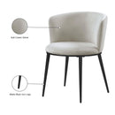 Meridian Skylar Cream Velvet Dining Chair IMAGE 8