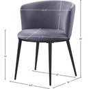 Meridian Skylar Grey Velvet Dining Chair IMAGE 7