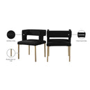 Meridian Caleb Black Velvet Dining Chair IMAGE 8