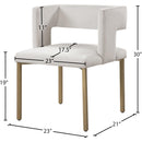 Meridian Caleb Cream Velvet Dining Chair IMAGE 7