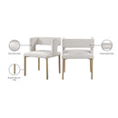 Meridian Caleb Cream Velvet Dining Chair IMAGE 8