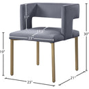 Meridian Caleb Grey Velvet Dining Chair IMAGE 7