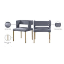 Meridian Caleb Grey Velvet Dining Chair IMAGE 8