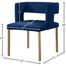 Meridian Caleb Navy Velvet Dining Chair IMAGE 7