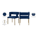 Meridian Caleb Navy Velvet Dining Chair IMAGE 8