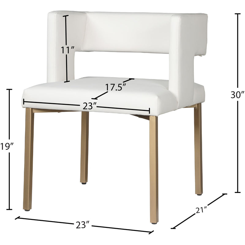 Meridian Caleb White Vegan Leather Dining Chair IMAGE 8