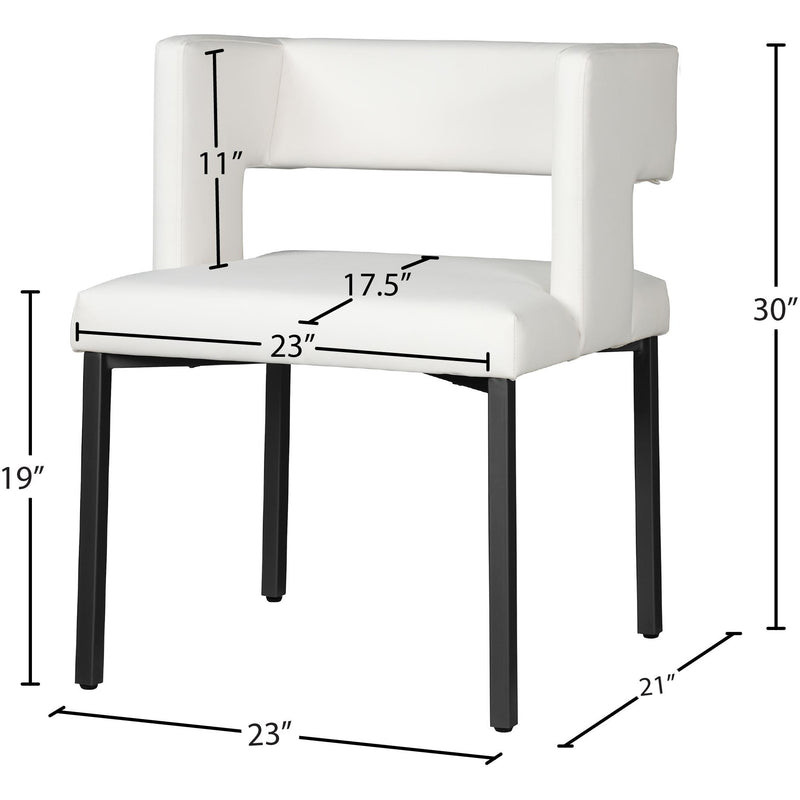 Meridian Caleb White Vegan Leather Dining Chair IMAGE 8