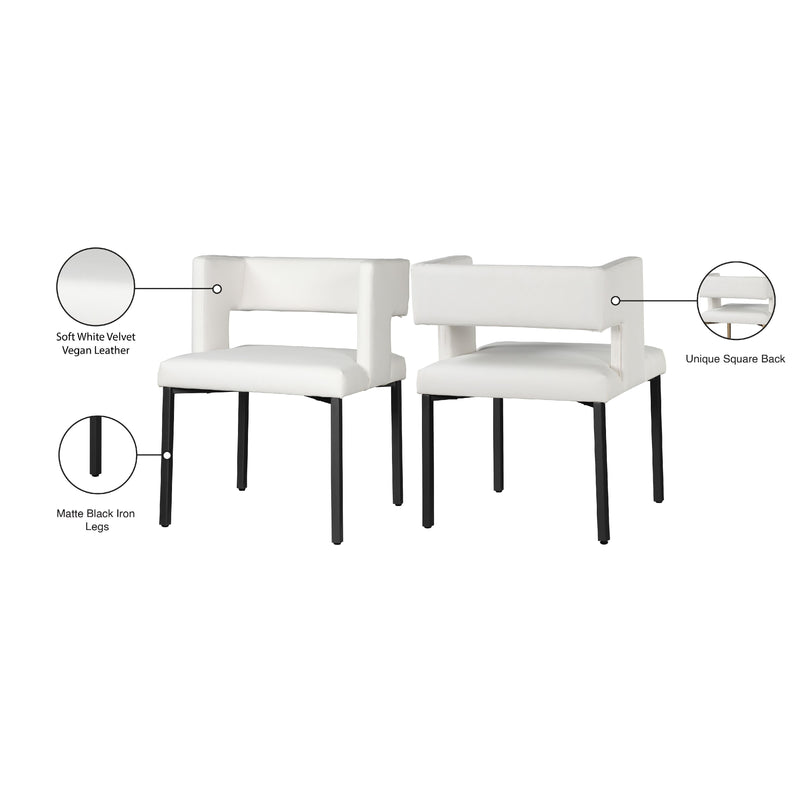 Meridian Caleb White Vegan Leather Dining Chair IMAGE 9
