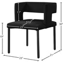 Meridian Caleb Black Velvet Dining Chair IMAGE 7
