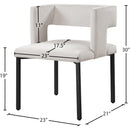 Meridian Caleb Cream Velvet Dining Chair IMAGE 7