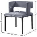 Meridian Caleb Grey Velvet Dining Chair IMAGE 7