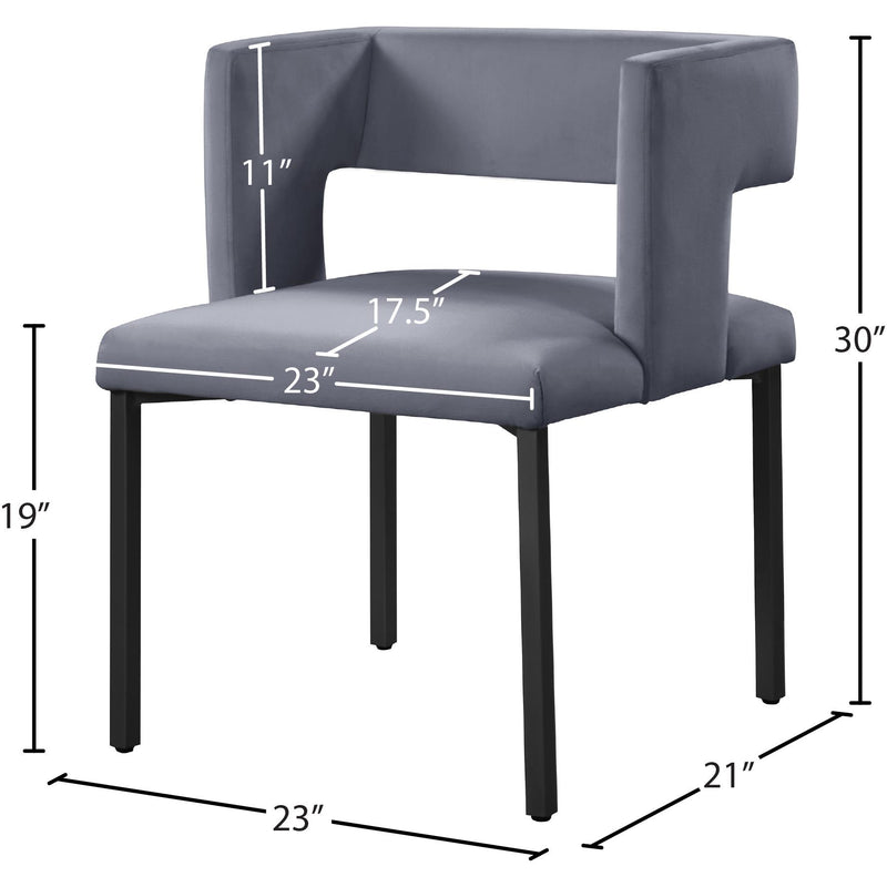 Meridian Caleb Grey Velvet Dining Chair IMAGE 7