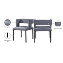 Meridian Caleb Grey Velvet Dining Chair IMAGE 8