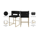 Meridian Caleb Black Velvet Counter Stool IMAGE 8