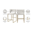 Meridian Caleb Cream Velvet Counter Stool IMAGE 8