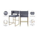 Meridian Caleb Grey Velvet Counter Stool IMAGE 7
