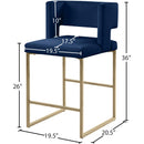 Meridian Caleb Navy Velvet Counter Stool IMAGE 7