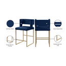 Meridian Caleb Navy Velvet Counter Stool IMAGE 8