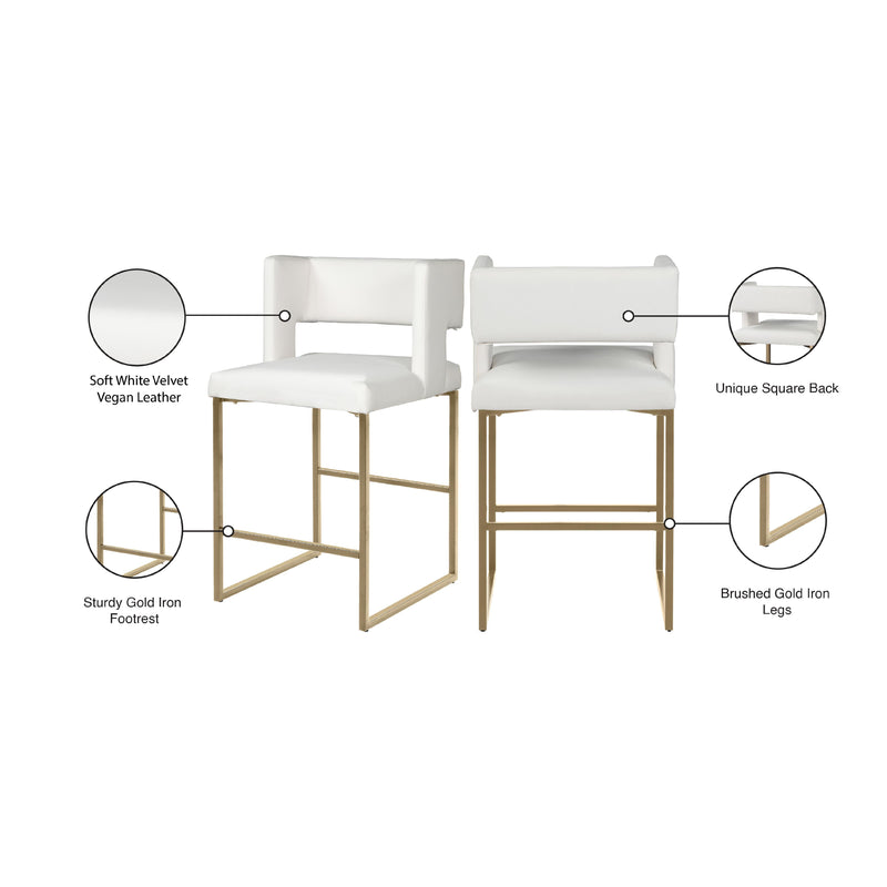 Meridian Caleb White Vegan Leather Counter Stool IMAGE 8