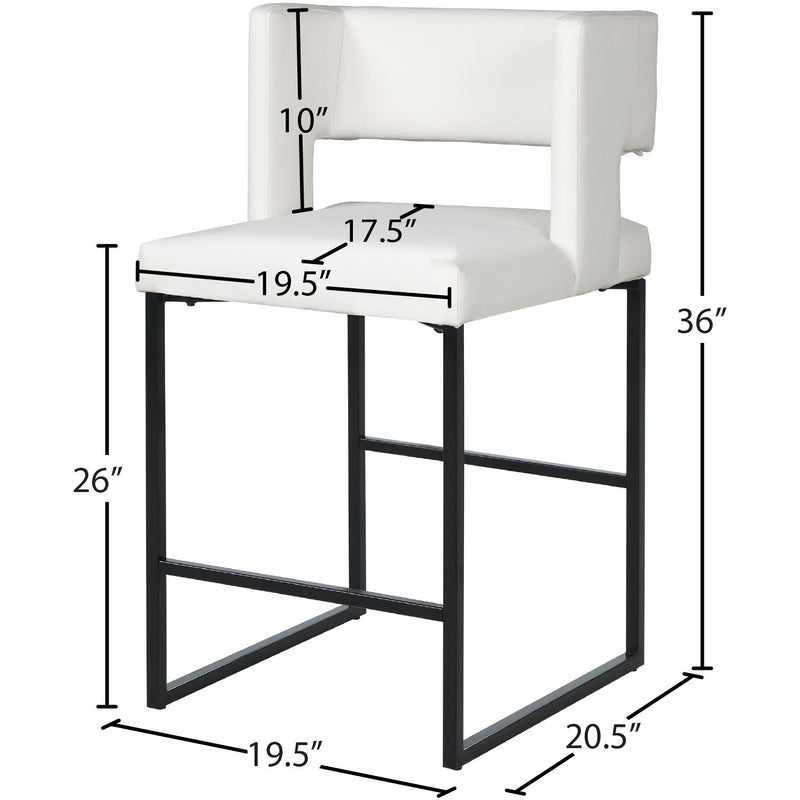 Meridian Caleb White Vegan Leather Counter Stool IMAGE 7
