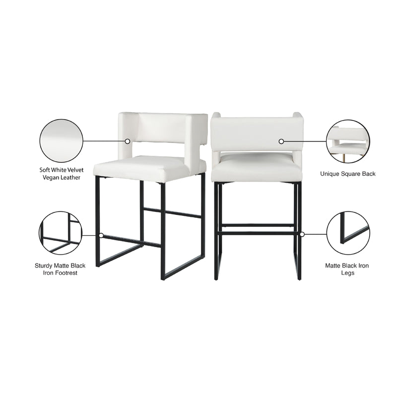 Meridian Caleb White Vegan Leather Counter Stool IMAGE 8