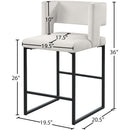 Meridian Caleb Cream Velvet Counter Stool IMAGE 7