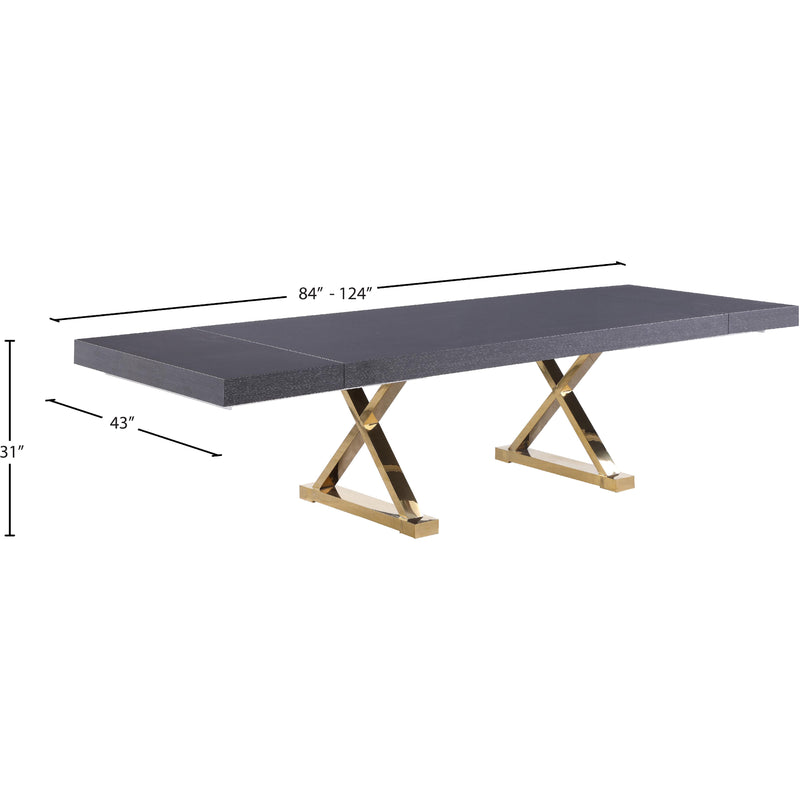 Meridian Excel Grey Oak Veneer Lacquer Extendable Dining Table (3 Boxes) IMAGE 10
