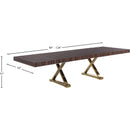 Meridian Excel Brown Zebra Wood Veneer Lacquer Extendable Dining Table (3 Boxes) IMAGE 11