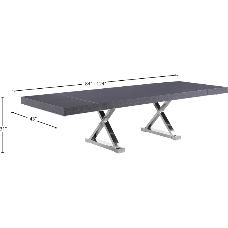 Meridian Excel Grey Oak Veneer Lacquer Extendable Dining Table (3 Boxes) IMAGE 10