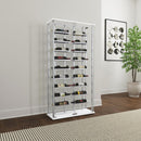Montara Tempered Glass Wine Storage Display Curio Cabinet With LED Lighting Chrome 182037