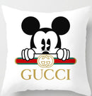 GUCCI MICKEY 20x20 PILLOW COVER- WHITE/BLACK/GOLD