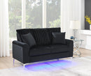 U480-2PC Black Sofa And Loveseat