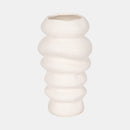 21422-01/02 White Hand Scribed Cairn Vase