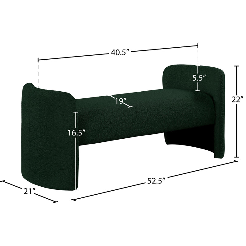 Meridian Peyton Green Boucle Fabric Bench IMAGE 6