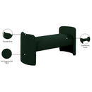 Meridian Peyton Green Boucle Fabric Bench IMAGE 7